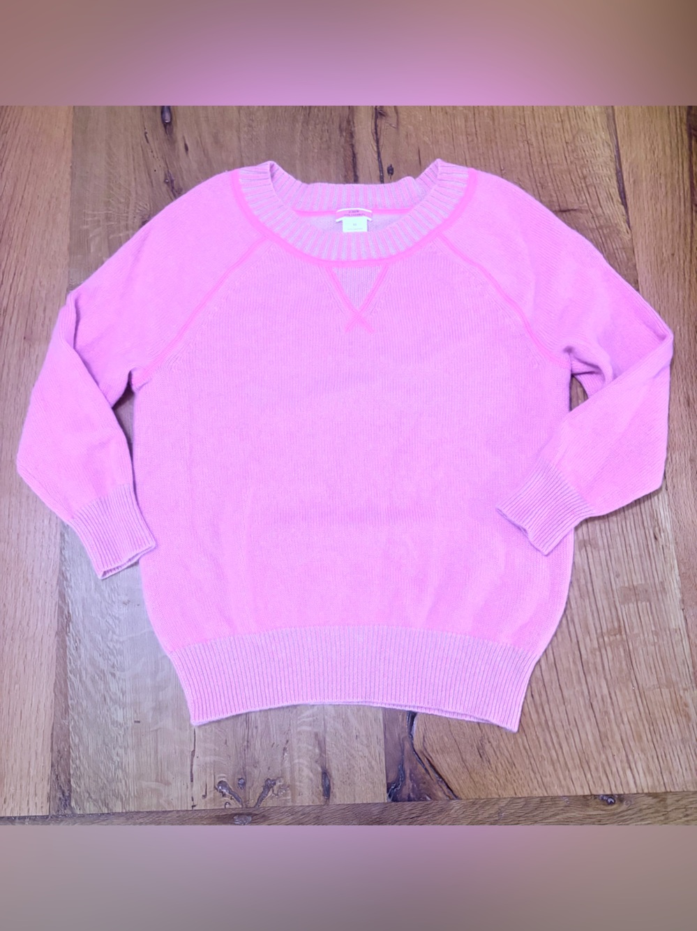 J.Crew 100% Cashmere Crewneck Sweatshirt Sweater in Pink, Size XS